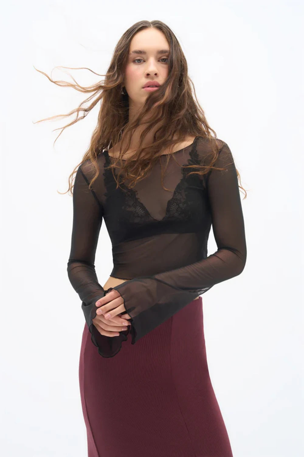 Wear Three Points-Wi̇ndy Tül Bluz-Bluz-3-Milagron.com