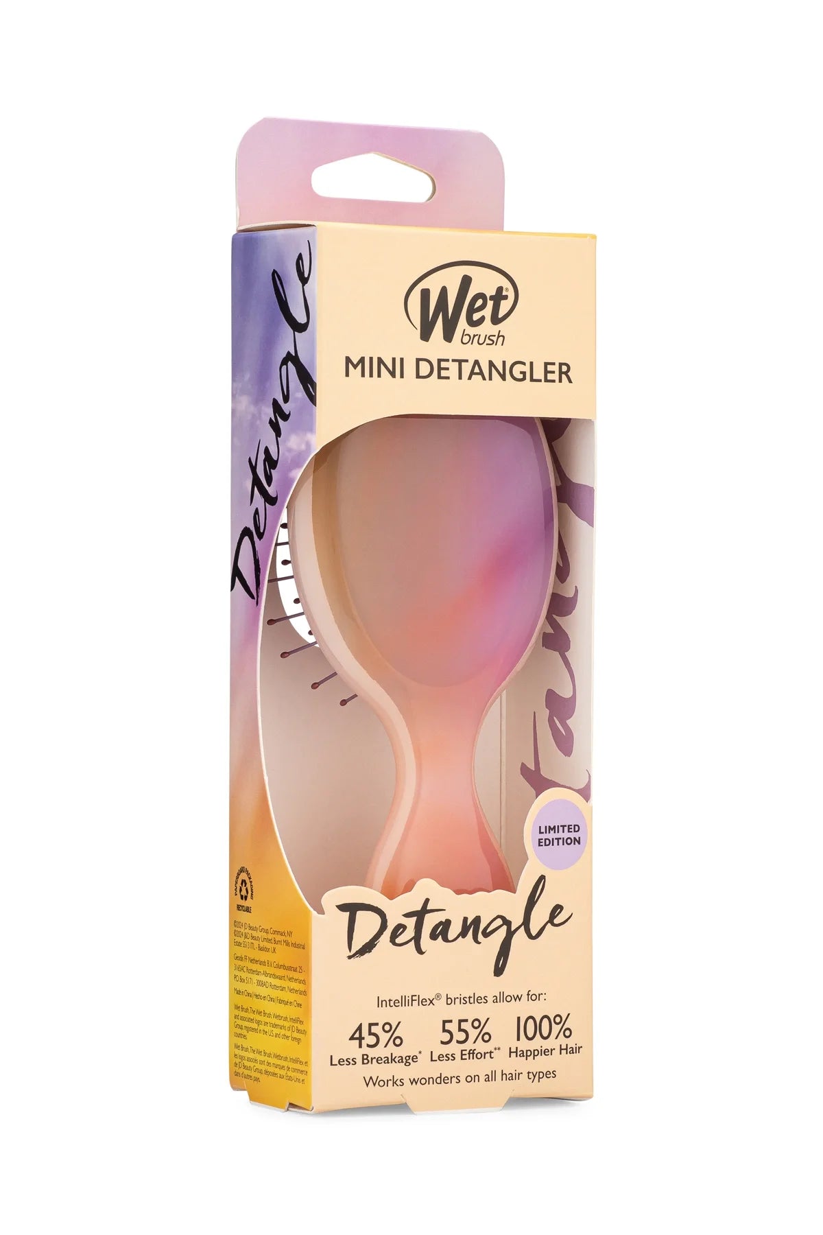 Wet Brush Dessert Afterglow Dolaşık Açıcı Mini Saç Fırçası Pembe