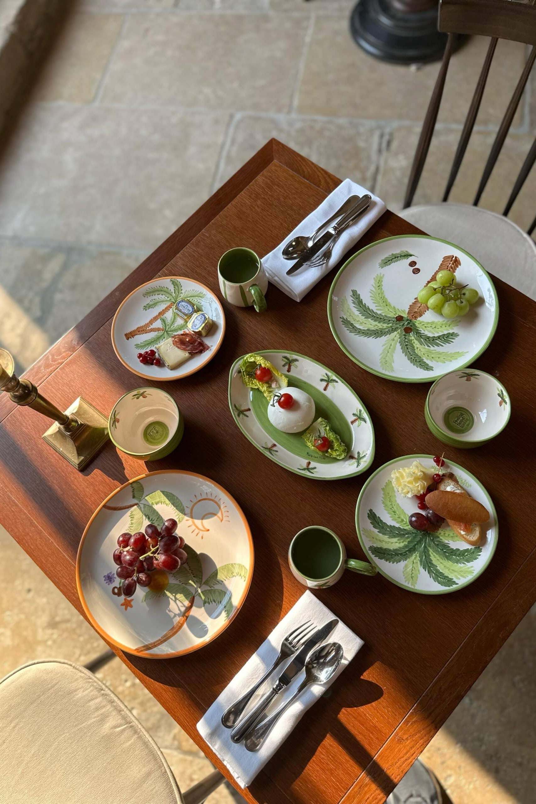 Feeling Good Inside-Palm Beach Seramik Çizgi Yemek Tabağı-Tabak & Kase-3-Milagron.com