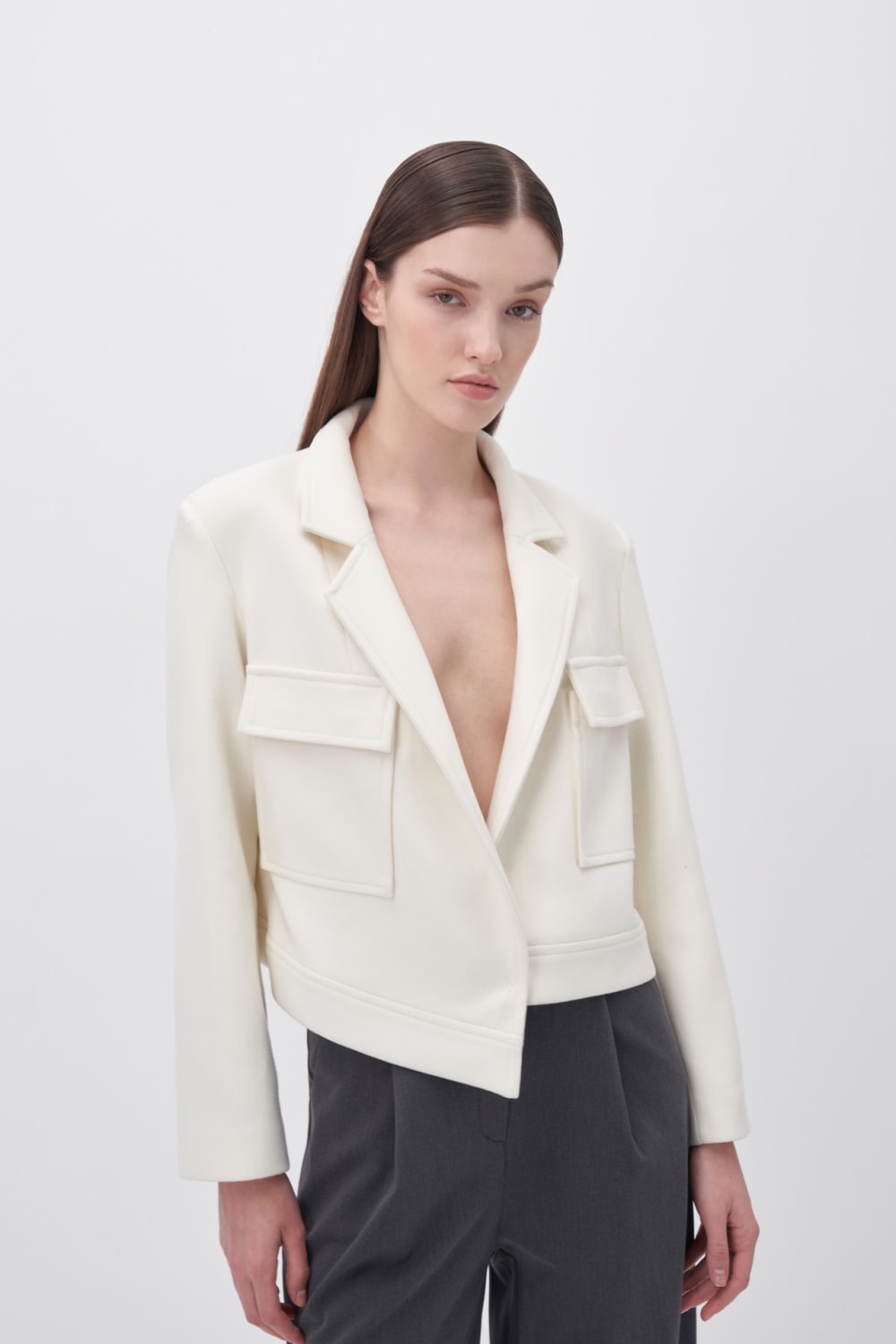 Wingcott-Asimetrik Kapama Cep Detaylı Ceket-Ceket-2-Milagron.com