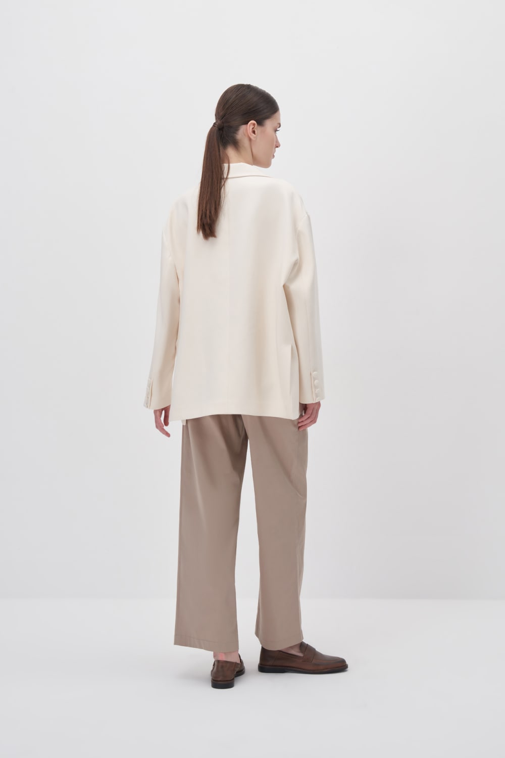 Wingcott-Bej Çift Pileli Geniş Kesim Kanvas Pantolon-Pantolon-2-Milagron.com