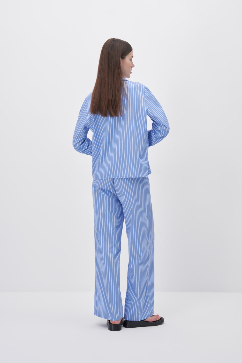 Wingcott-Çizgili Düz Kesim Rahat Pantolon-Pantolon-4-Milagron.com