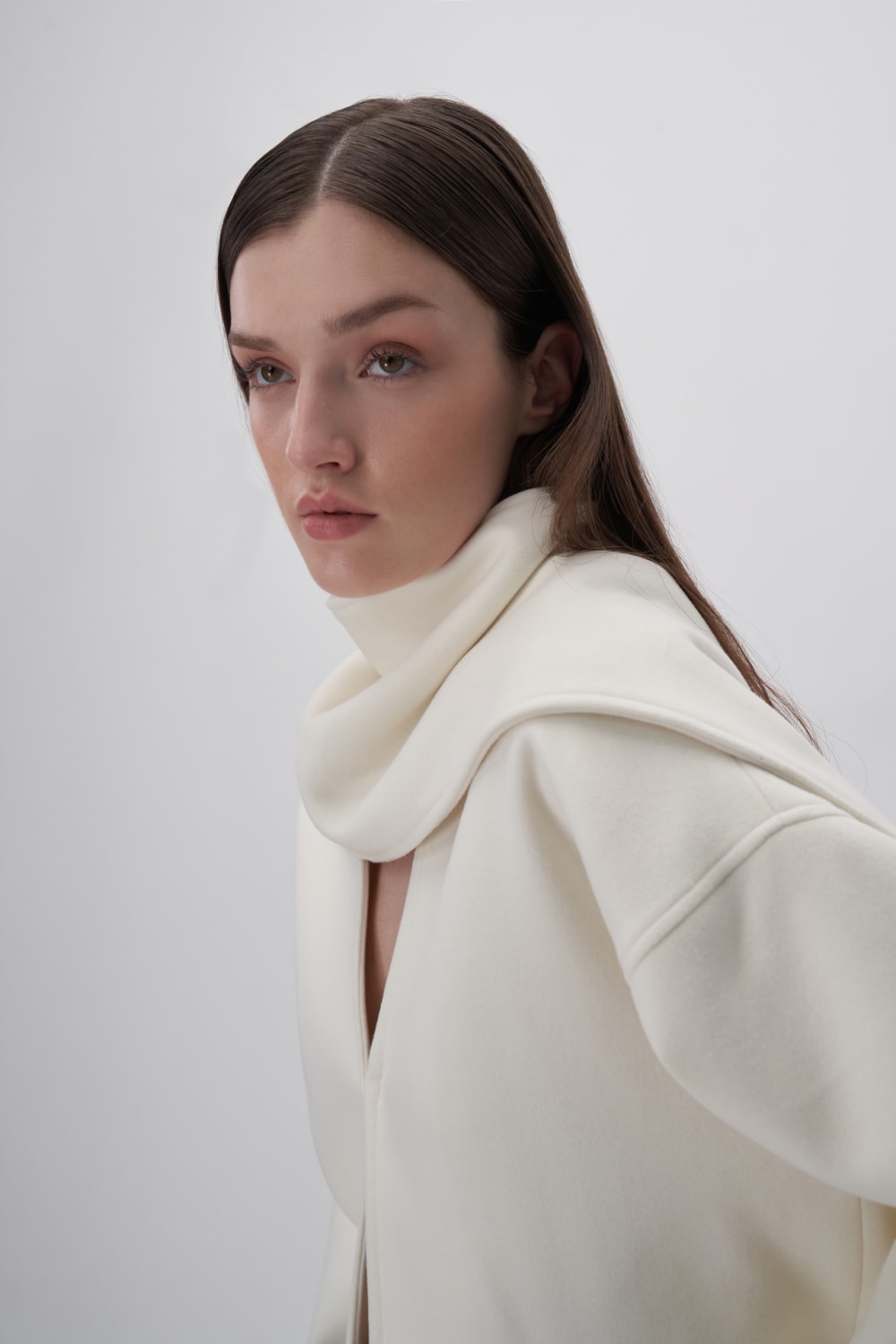 Wingcott-Ekru Şal Detaylı Kaşe Ceket-Ceket-5-Milagron.com