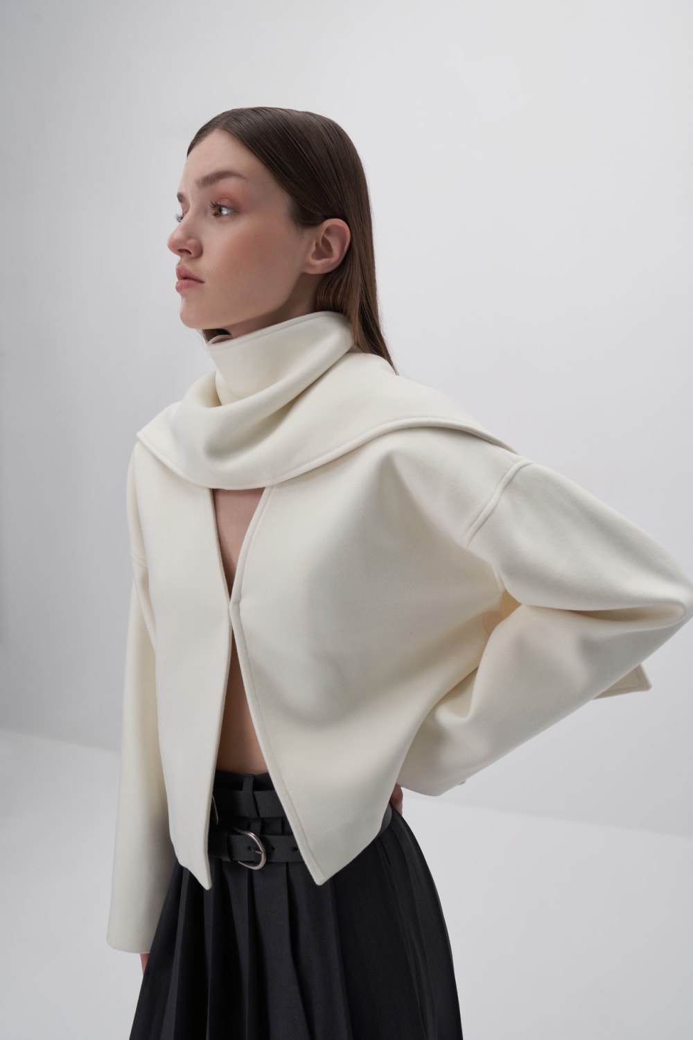 Wingcott-Ekru Şal Detaylı Kaşe Ceket-Ceket-7-Milagron.com