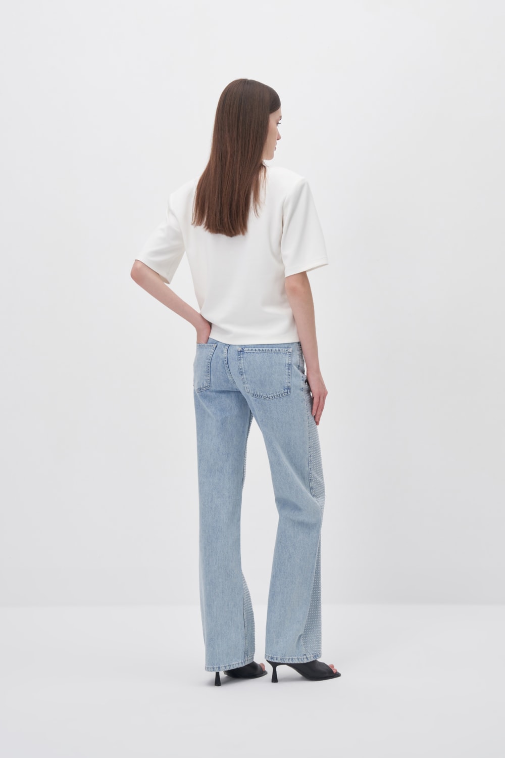 Wingcott-Ekru Vatkalı Yarım Kollu Tişört-T-Shirts-3-Milagron.com