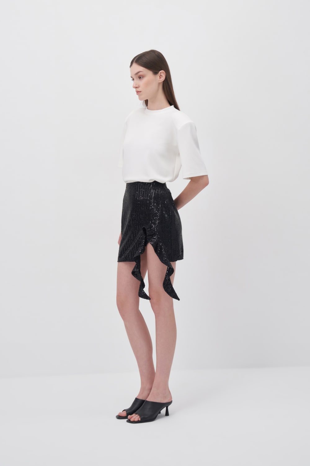 Wingcott-Ekru Vatkalı Yarım Kollu Tişört-T-Shirts-4-Milagron.com