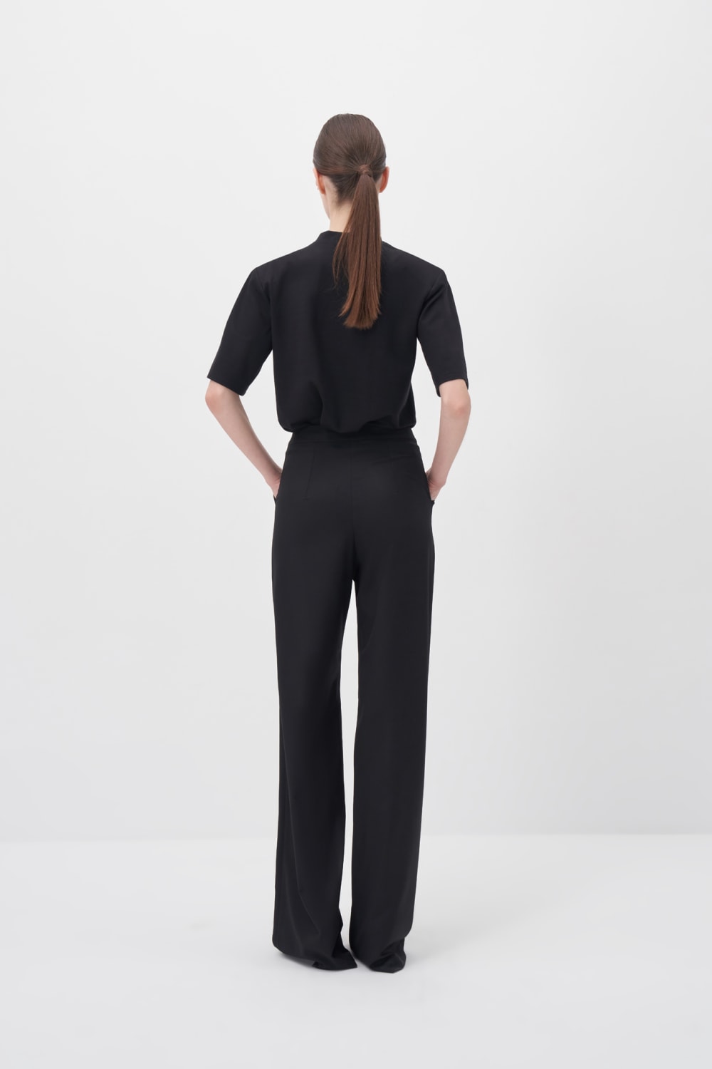 Wingcott-Siyah Çift Pileli Geniş Kesim Pantolon-Pantolon-4-Milagron.com