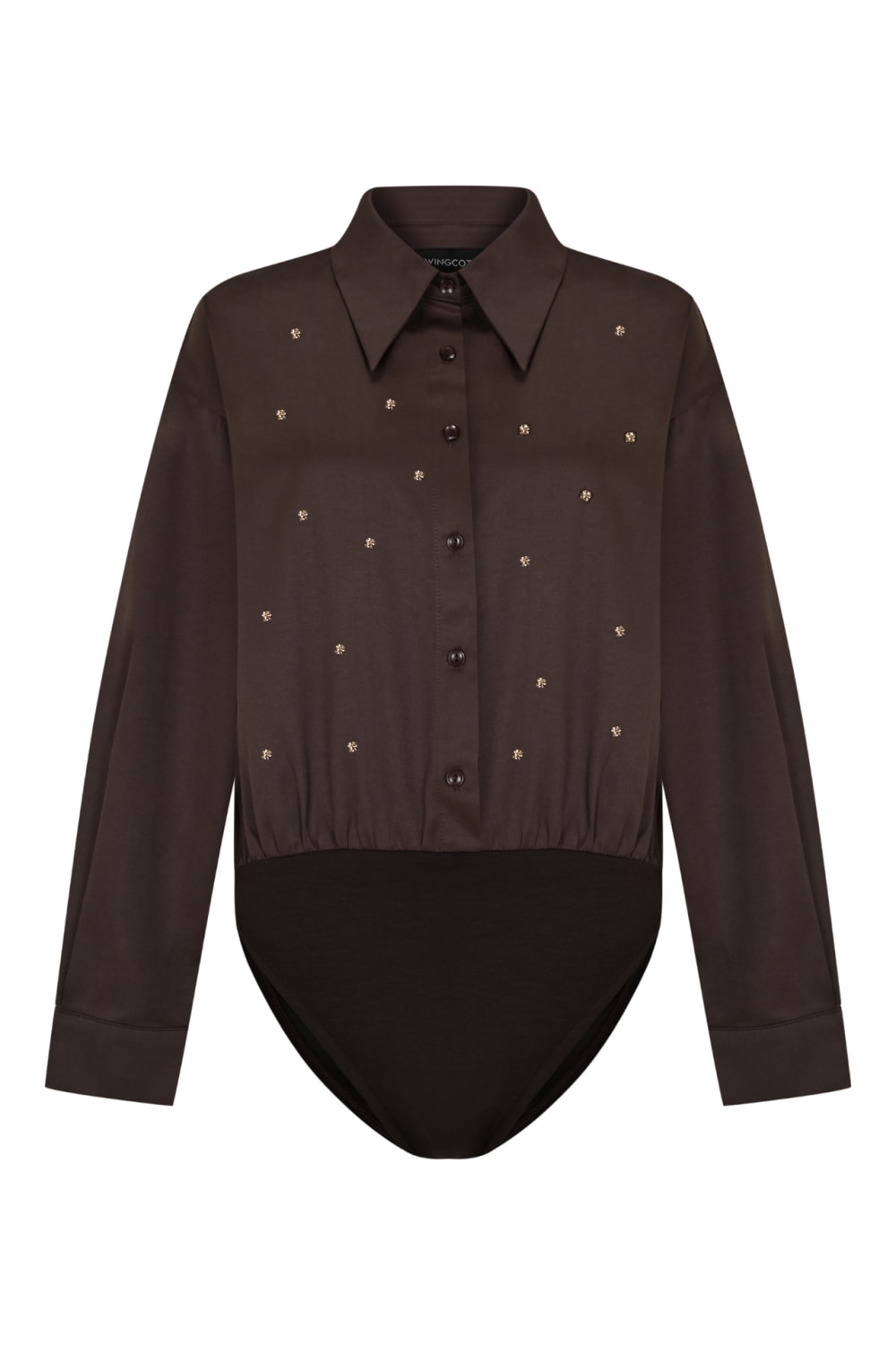 Wingcott-Taş İşlemeli Alttan Bağlamalı Yaka Detaylı Gömlek-Gömlek-3-Milagron.com