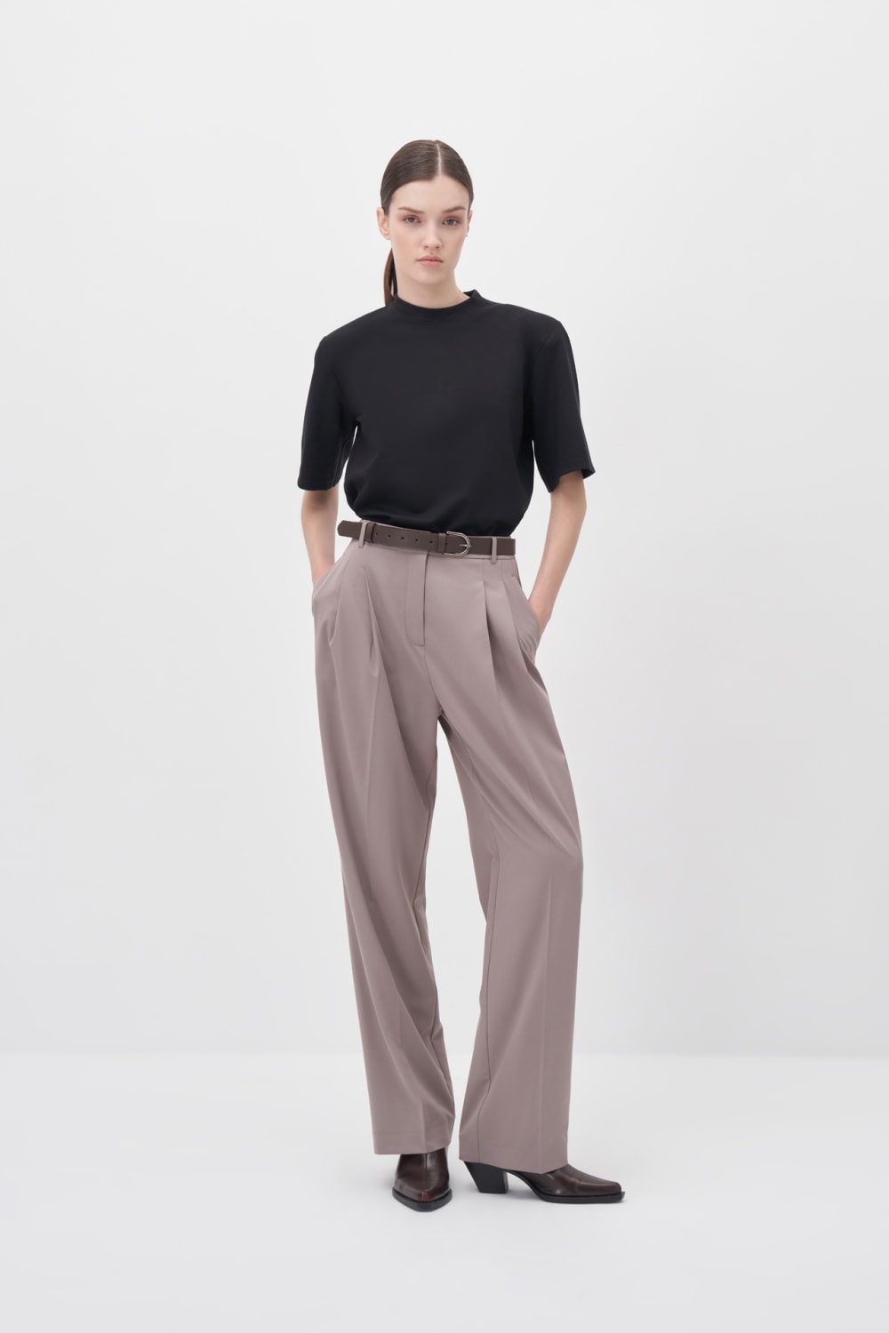 Wingcott-Vizon Çift Pileli Geniş Kesim Pantolon-Pantolon-3-Milagron.com