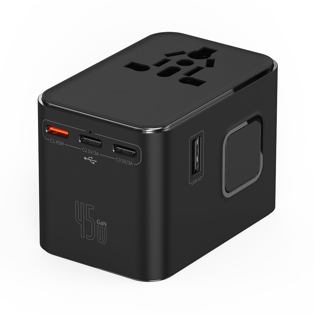 Wi-Ua006 Tr/Us/Uk/Au/Eu Uyumlu 2500W 45W Gan Universal Seyahat Adaptörü