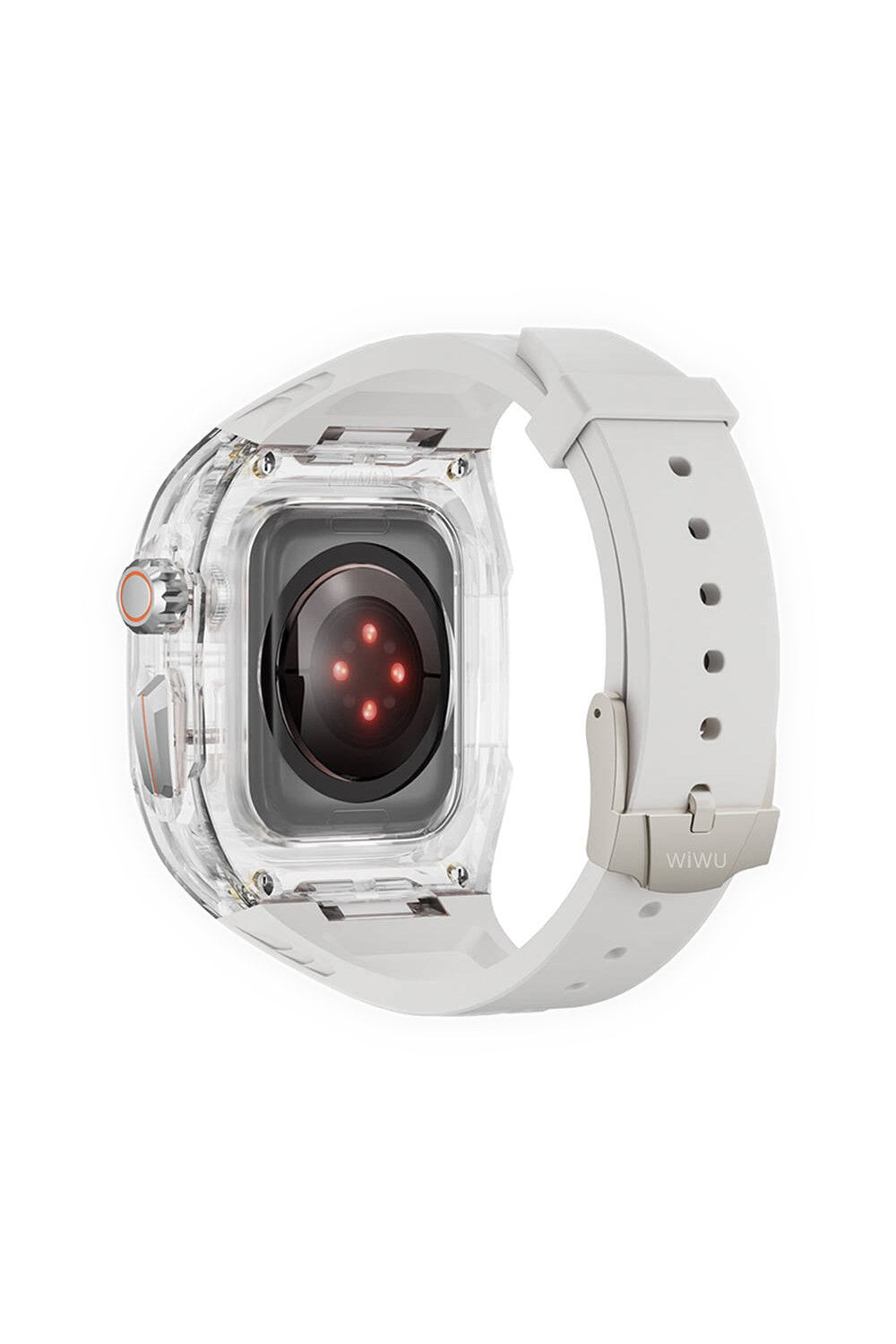 Apple Watch 44 Mm Uyumlu Şeffaf Kasa Koruyuculu Kauçuk Kordon - 2