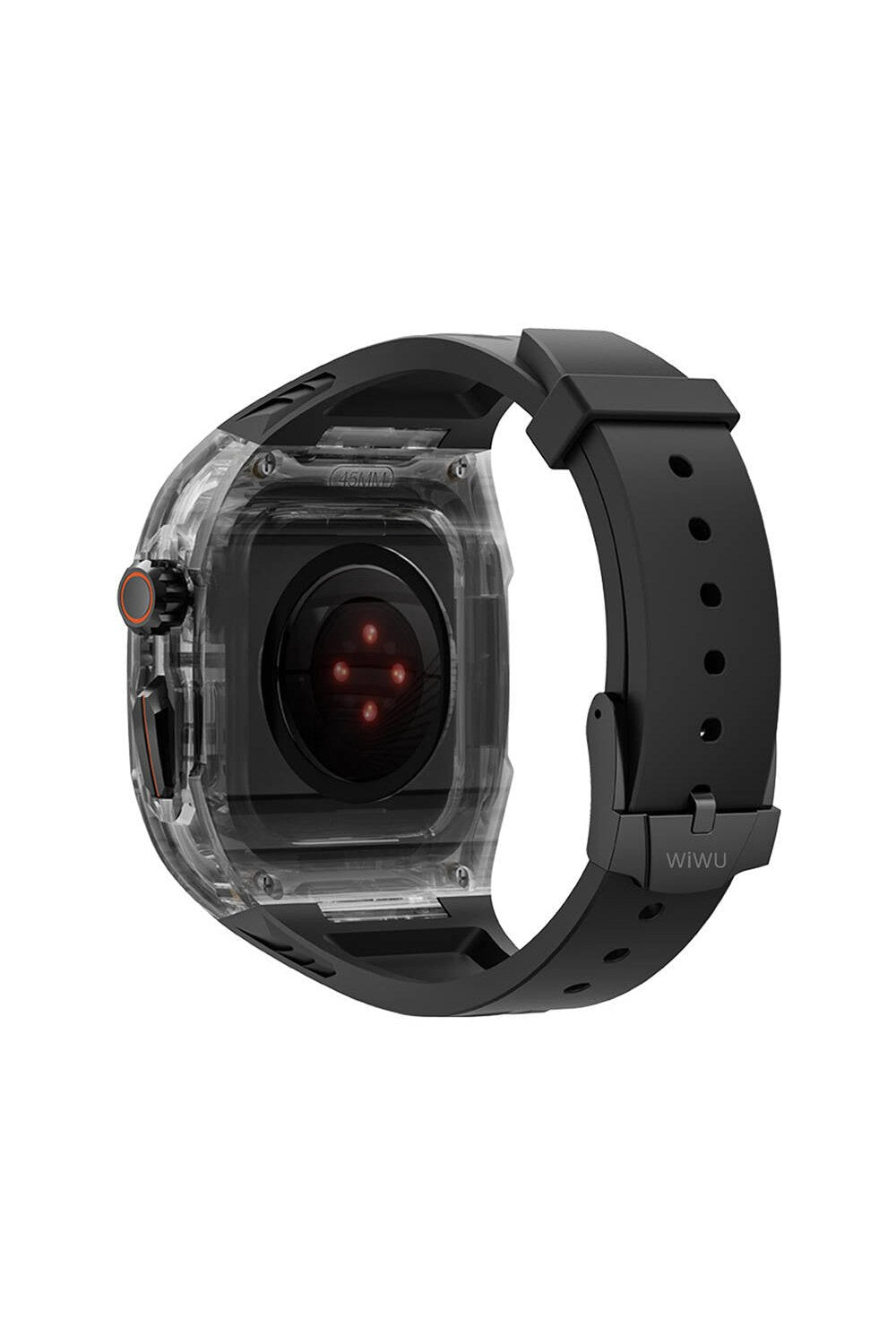 Apple Watch 44 Mm Uyumlu Şeffaf Kasa Koruyuculu Kauçuk Kordon - 6