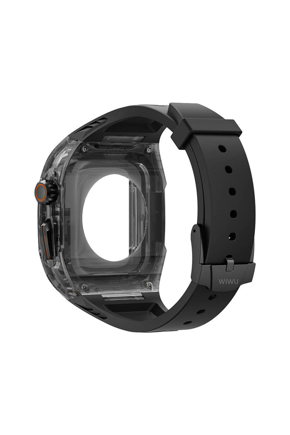 Apple Watch 44 Mm Uyumlu Şeffaf Kasa Koruyuculu Kauçuk Kordon - 7