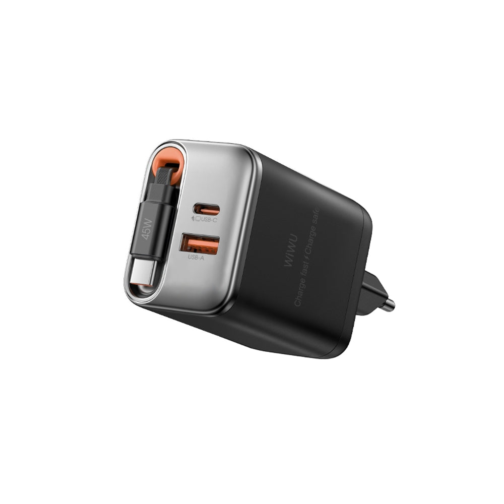 Wi-G021 Helix Gan Usb-A To Type-C Pd 45W Şarj Cihazı Ve Kablo Set