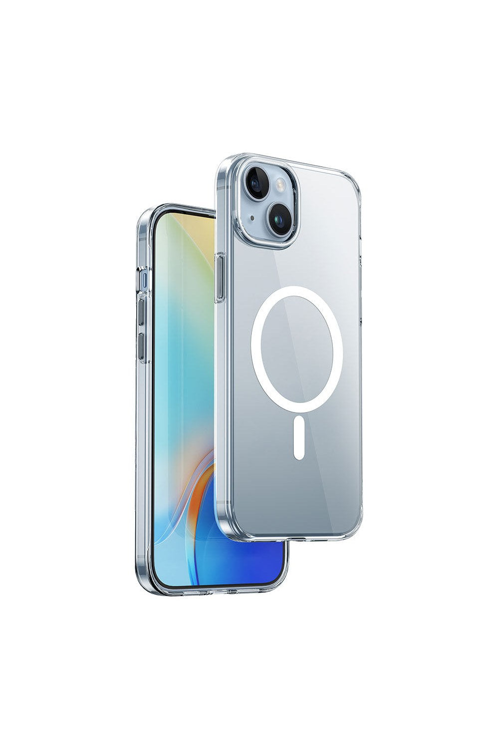 Iphone 15 Plus Uyumlu Magsafe Renkli Kamera Çerçeveli Şeffaf Kılıf - 0