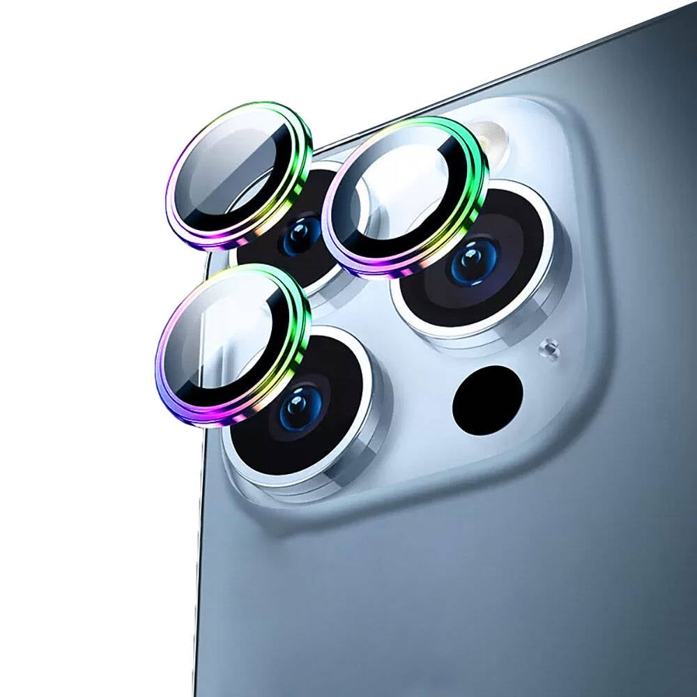 Metal Çerçeveli Iphone 15 Pro Kamera Lens Koruyucu