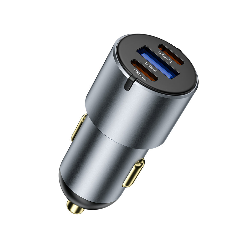 Wi-Cc032 Nano Pro 60W Dual Type-C + Usb-A Hızlı Şarj Özellikli Araç Şarj Aleti