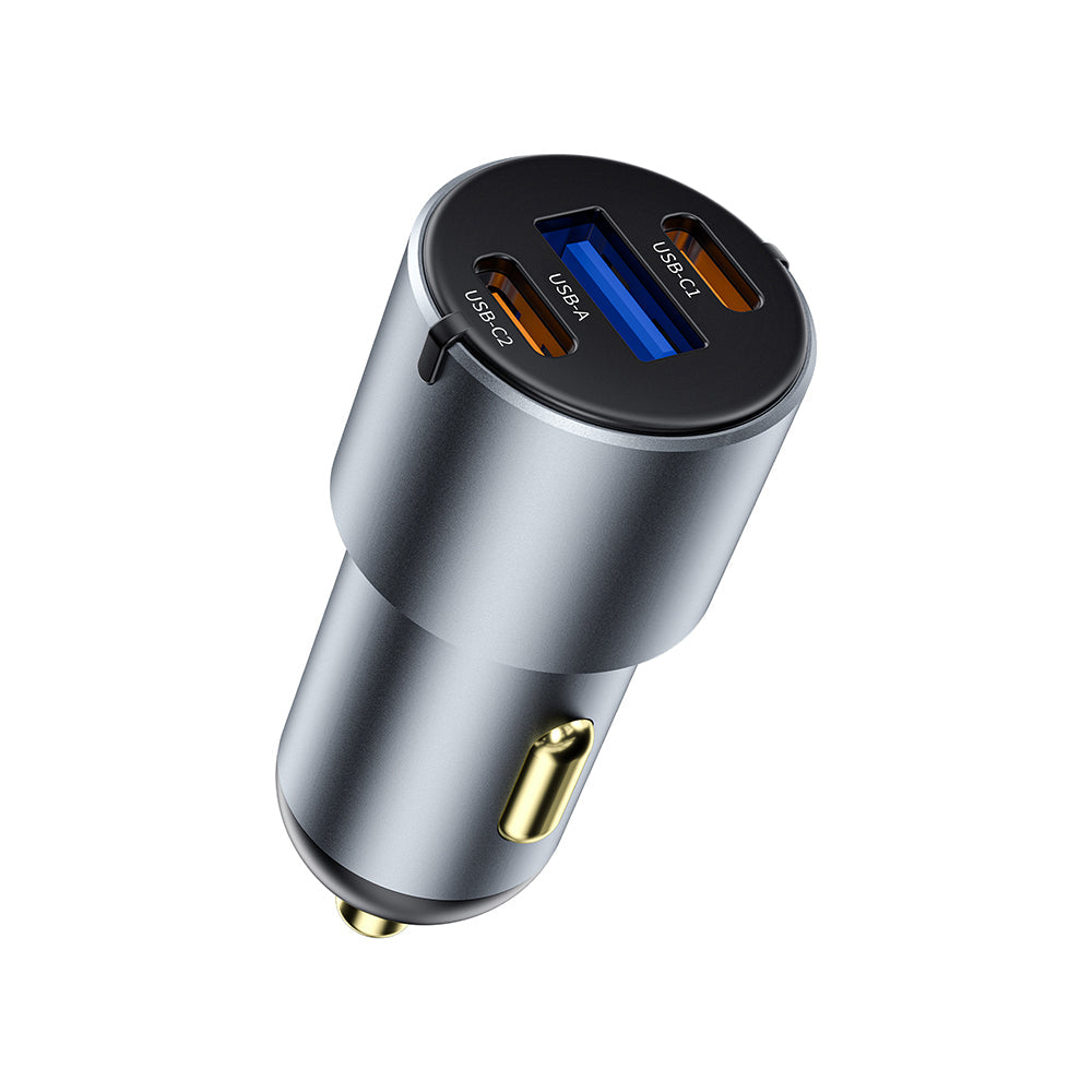 Wi-Cc032 Nano Pro 60W Dual Type-C + Usb-A Hızlı Şarj Özellikli Araç Şarj Aleti