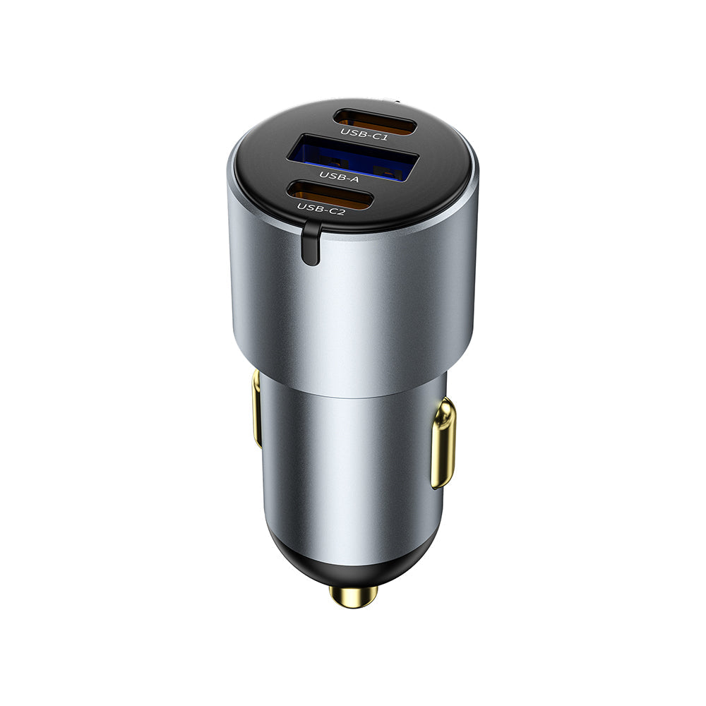Wi-Cc032 Nano Pro 60W Dual Type-C + Usb-A Hızlı Şarj Özellikli Araç Şarj Aleti