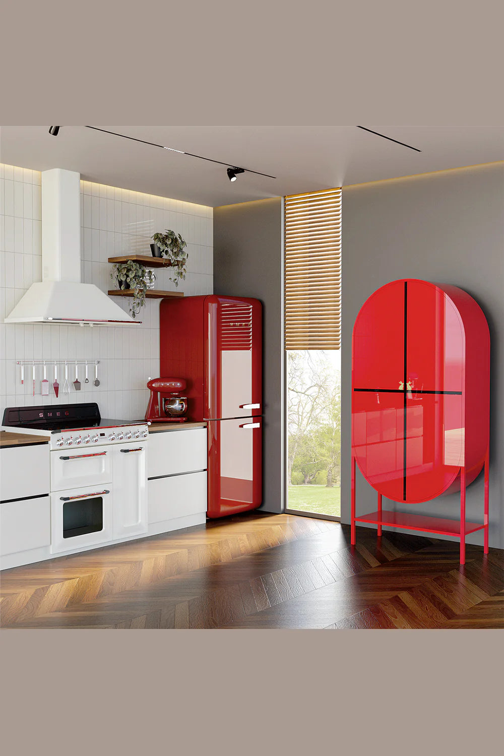 Wonderland Design Atelier-Kırmızı Siyah Lake İçki Dolabı-İçki Dolabı-4-Milagron.com