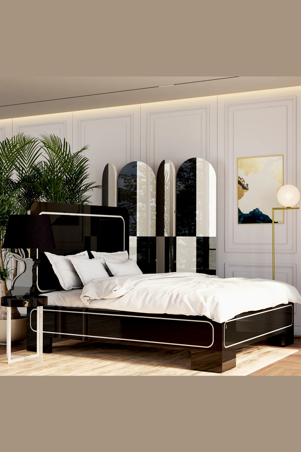 Wonderland Design Atelier-Tavşan Figürlü Siyah Gri Lake Abajur-Abajur-6-Milagron.com