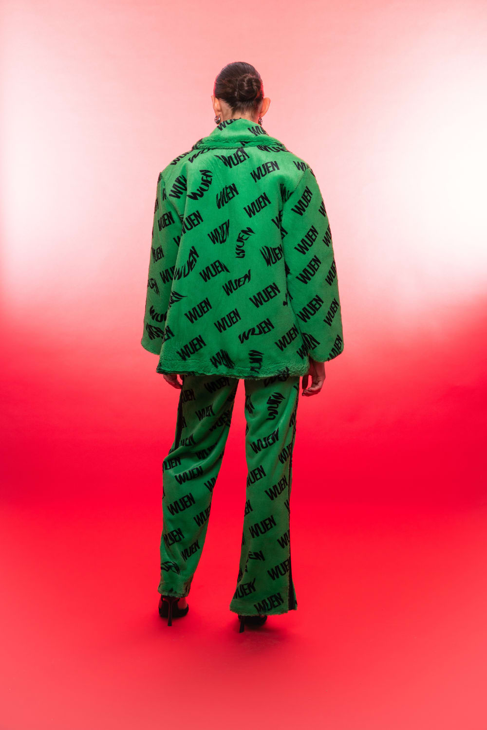 Wuen İstanbul-Wuen Green Mini Fur Coat-Kaban-2-Milagron.com