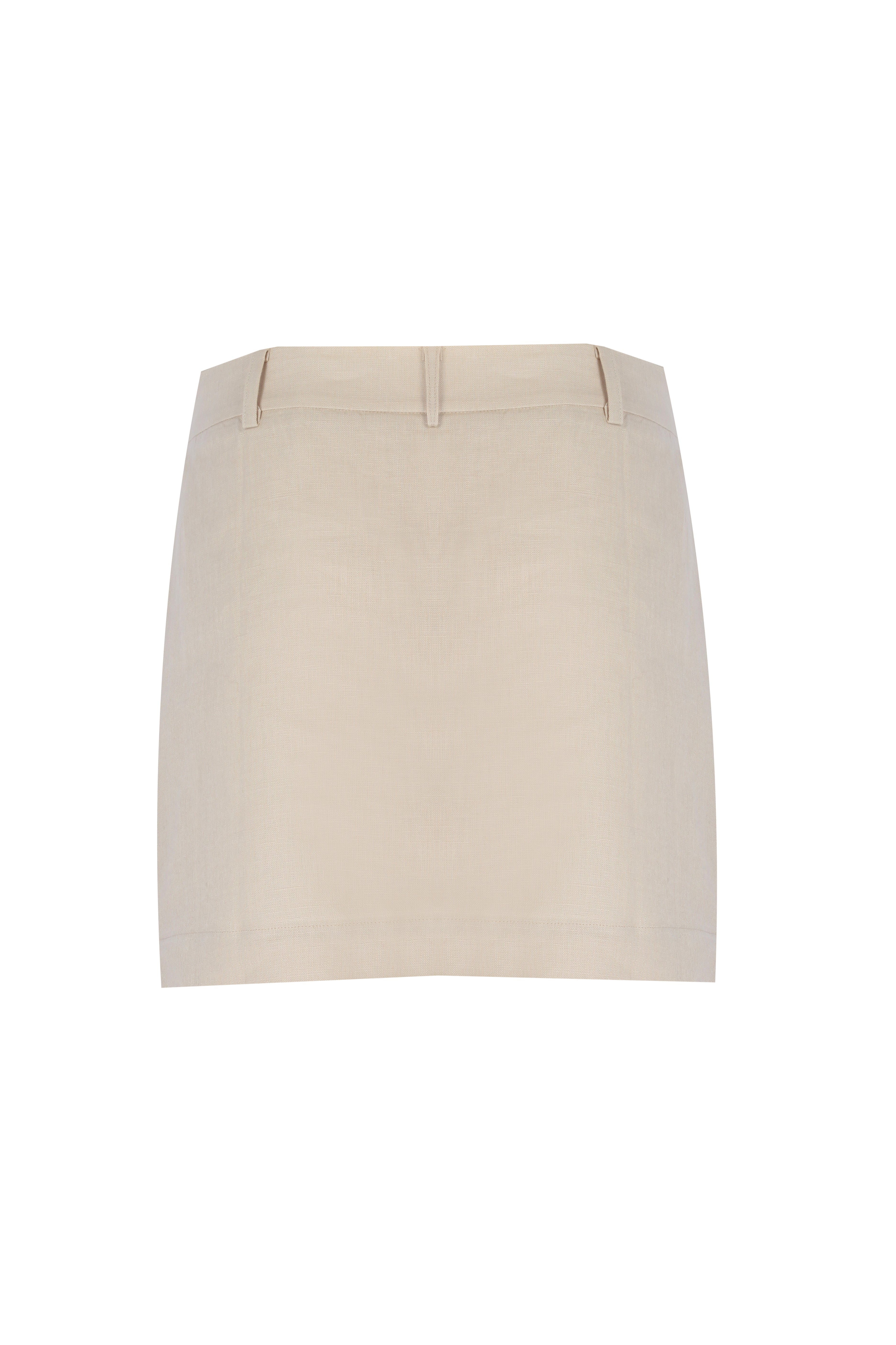Yasemin Karagülle-Doriane Skirt Beige-Etek-2-Milagron.com