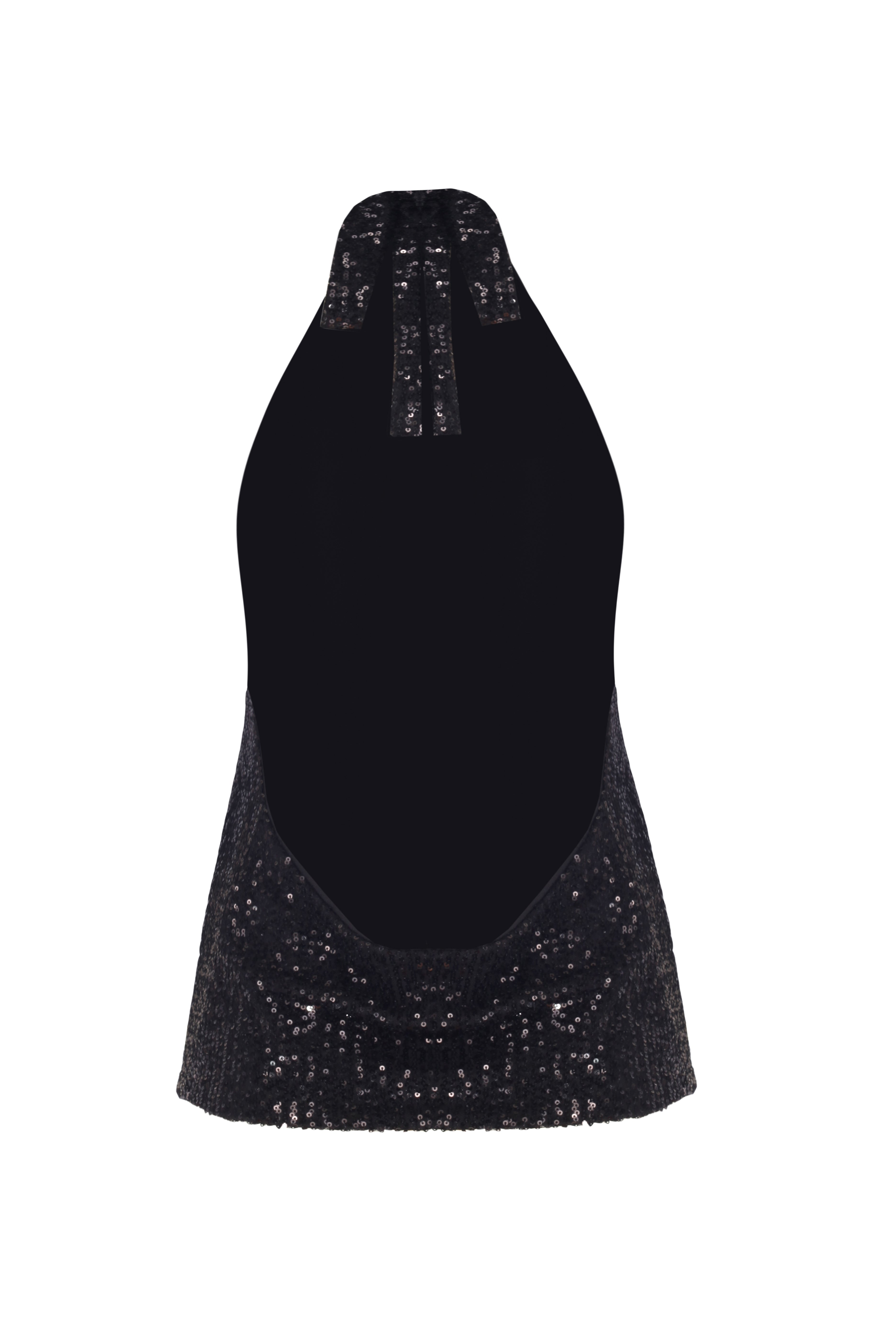 Yasemin Karagülle-Helen Top Black Sequined-Bluz-2-Milagron.com