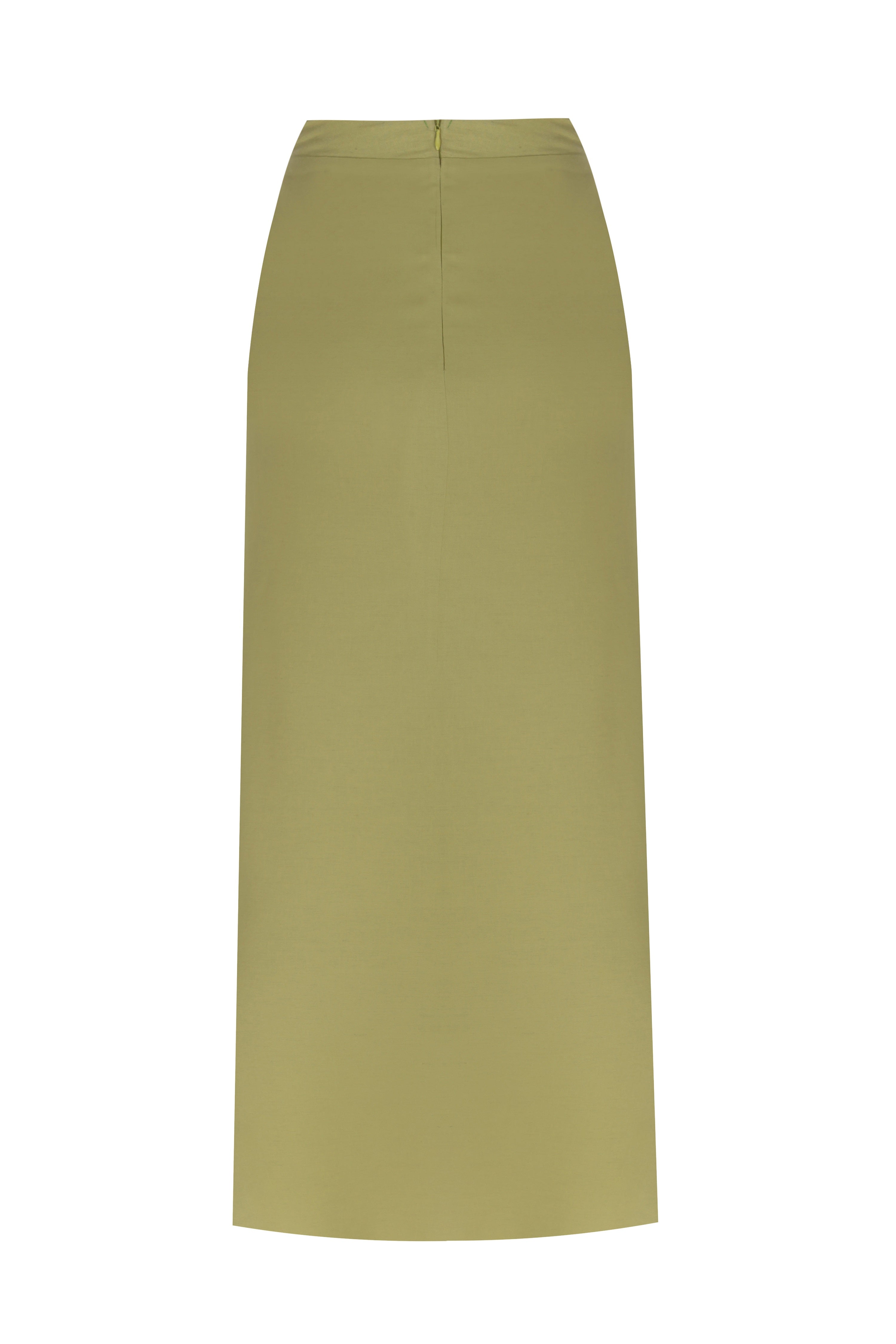 Yasemin Karagülle-Khaki Karmen Skirt-Etek-2-Milagron.com
