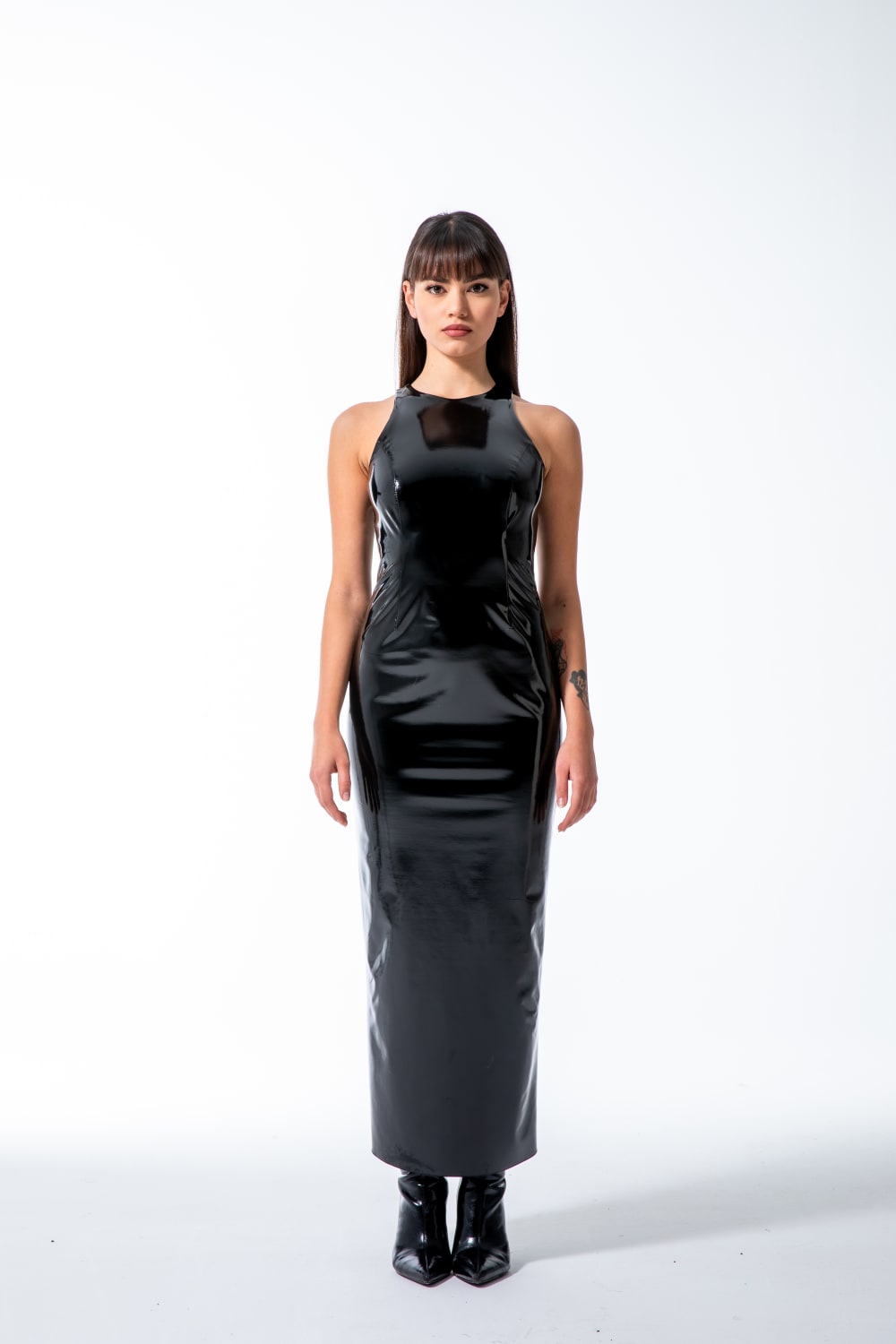 Yelda Alatekin-Blossom Black Midi Dress-Elbise-1-Milagron.com