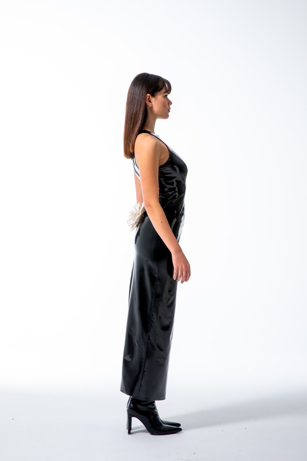 Yelda Alatekin-Blossom Black Midi Dress-Elbise-2-Milagron.com