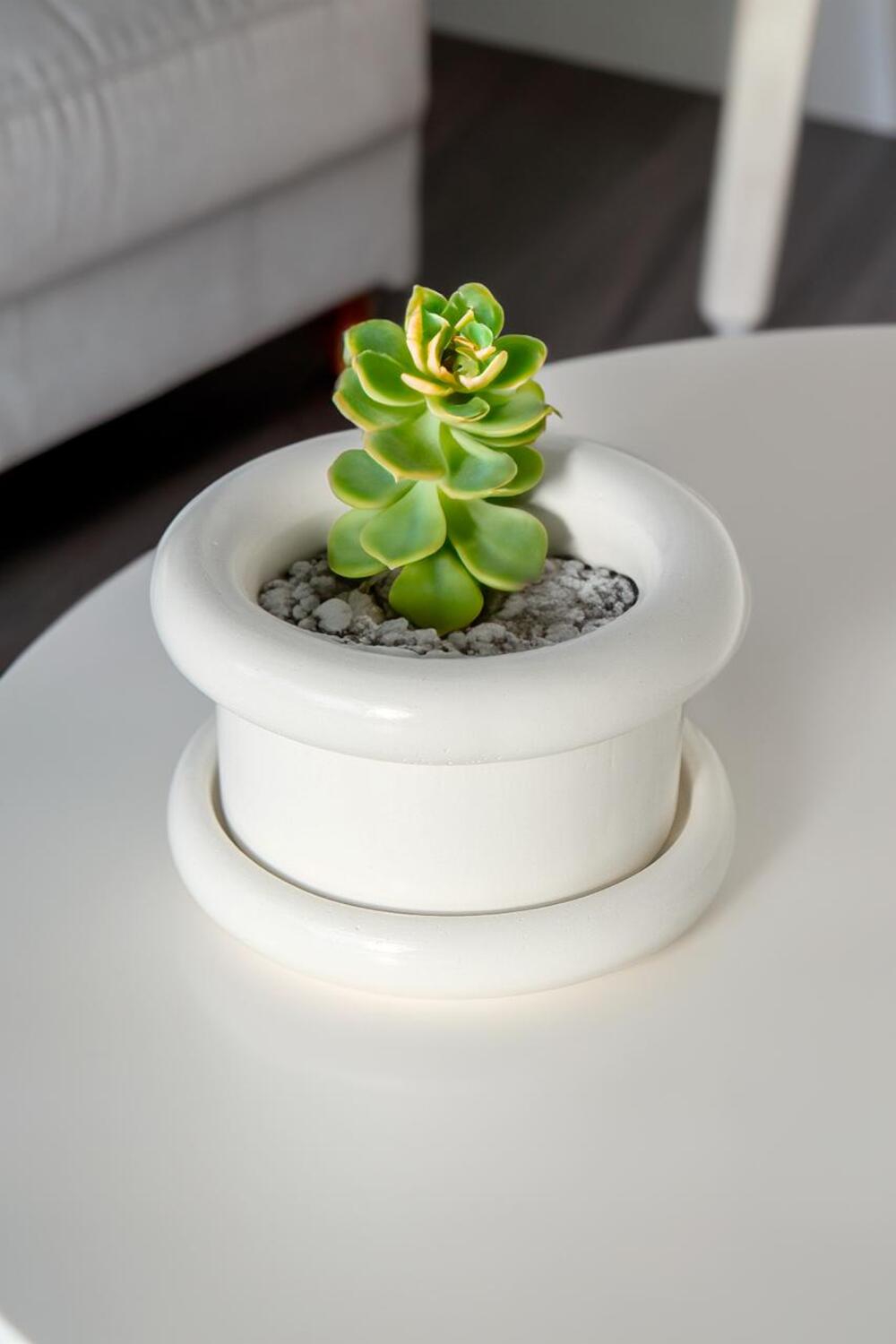 Yugatelier-Beyaz Beton Dekoratif Saksı-Dekoratif Saksı-1-Milagron.com