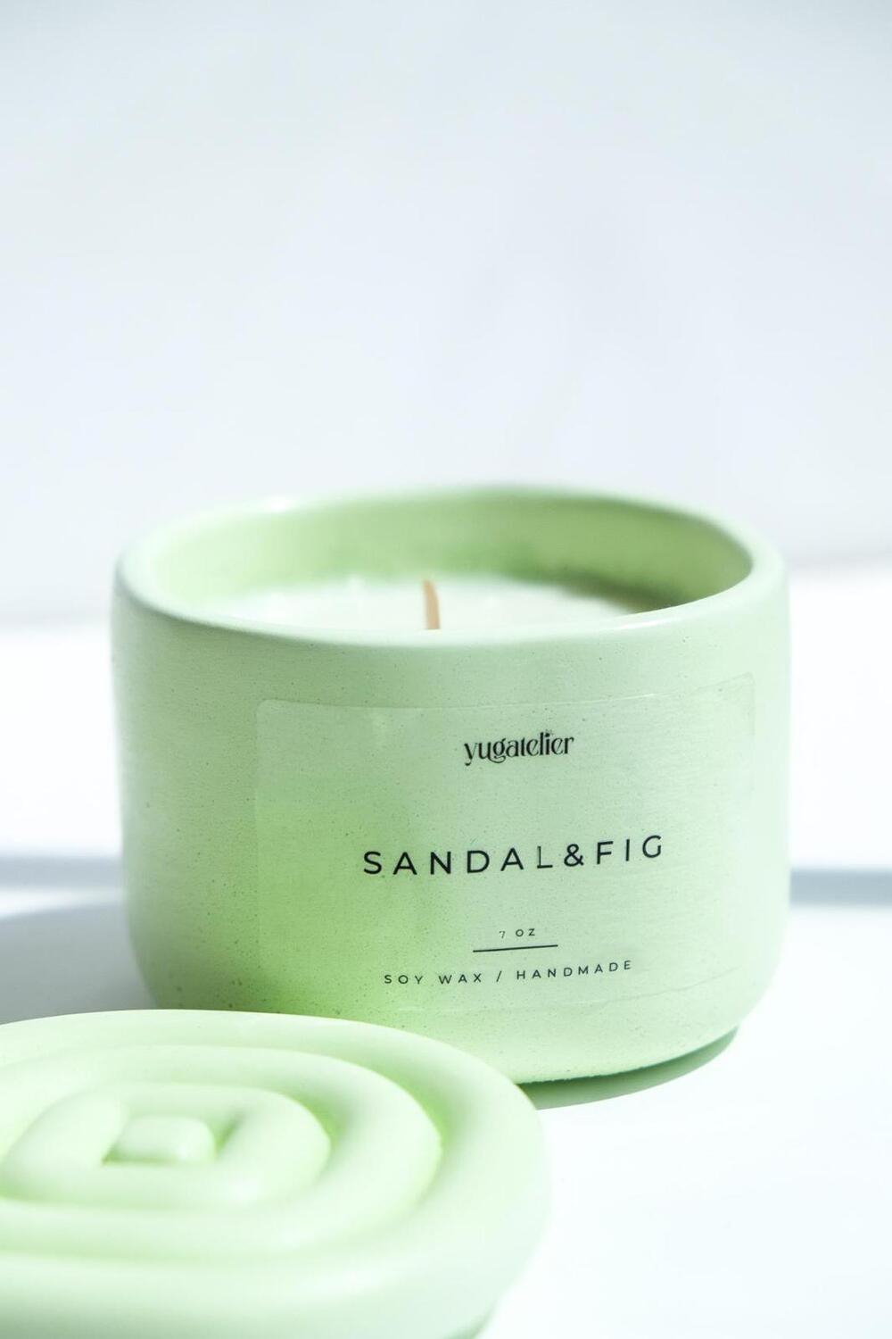 Yugatelier-Sandal & İ̇ncir Kokulu Soya Mumu-Mum-4-Milagron.com