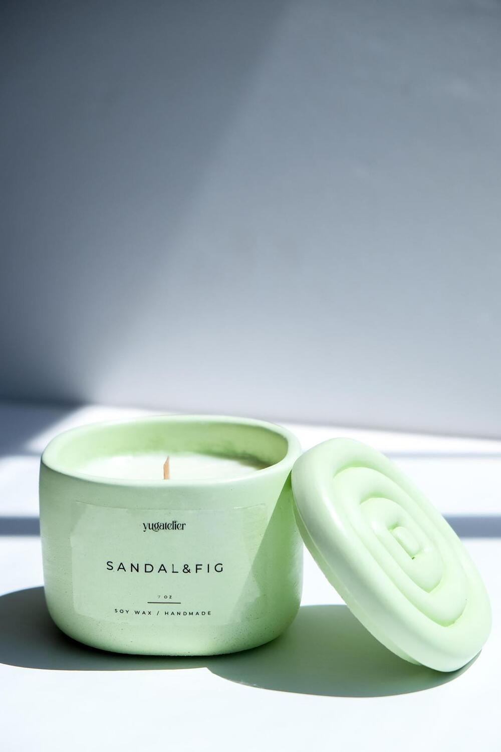 Yugatelier-Sandal & İ̇ncir Kokulu Soya Mumu-Mum-5-Milagron.com