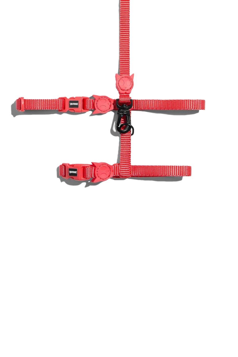 ZEE.DOG-Neon Coral Kedi Göğüs ve Gezdirme Seti-Kedi-1-Milagron.com