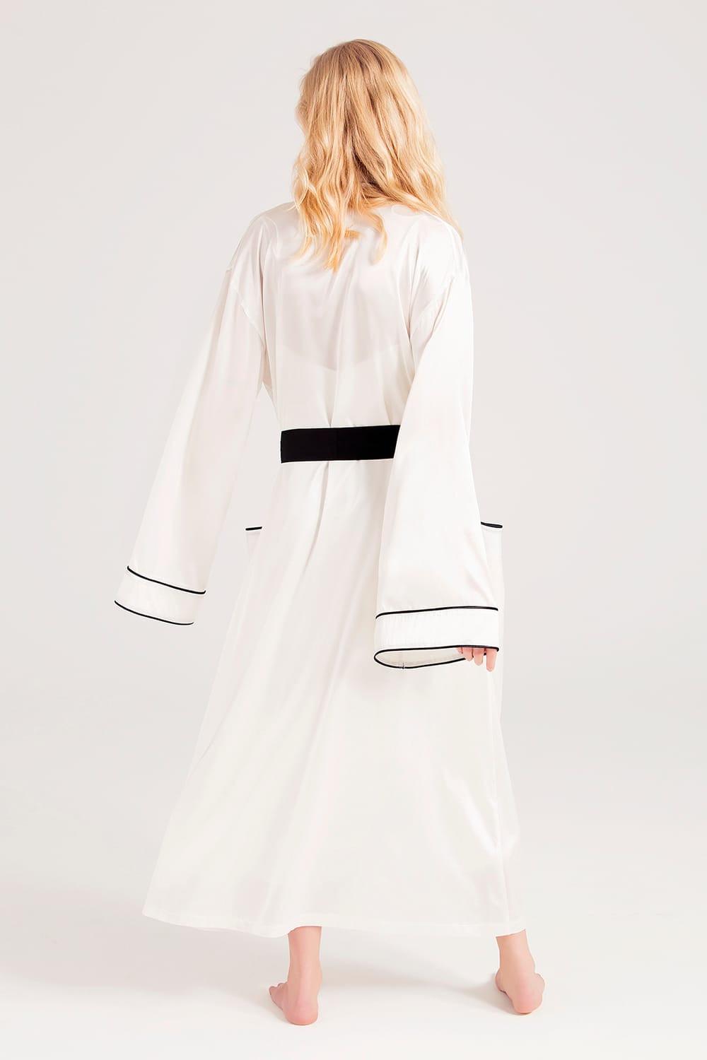 Zau-%100 İpek Sabahlık Kırık Beyaz-Sabahlık-3-Milagron.com