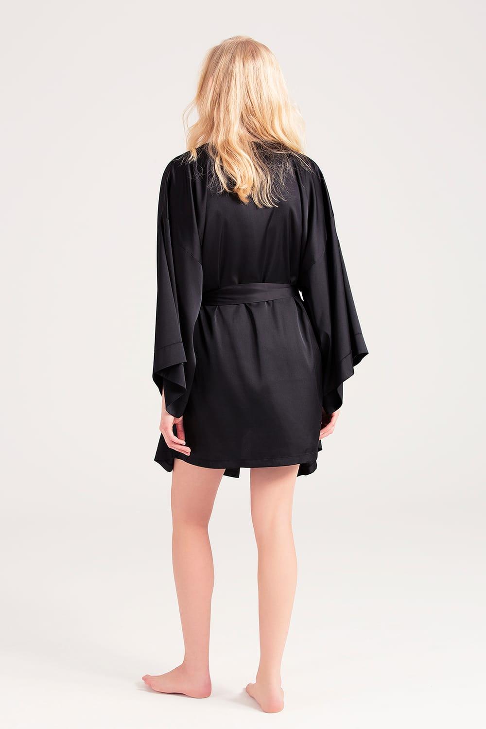 Zau-%100 İpek Sabahlık Siyah-Sabahlık-4-Milagron.com