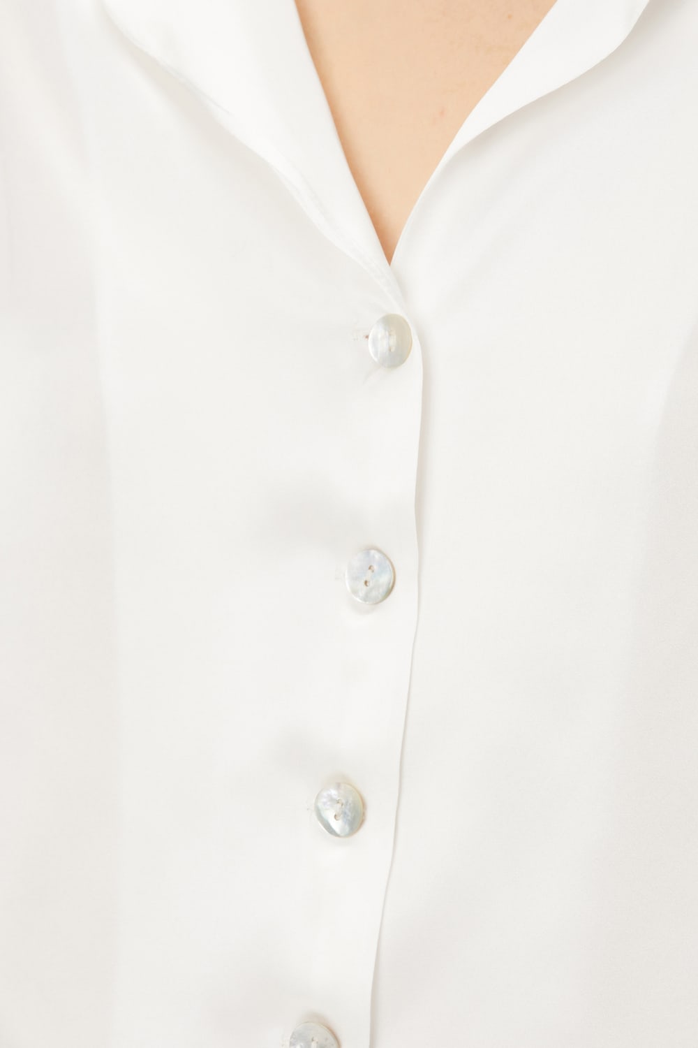 Zau-Beyaz %100 İpek Kadın Pijama Takımı-Pijama Takımı-4-Milagron.com