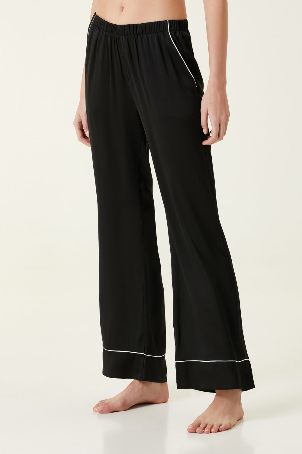 Zau-İpek Sabahlıklı 3'lü Siyah Kadın Pijama Set-Pijama Takımı-5-Milagron.com