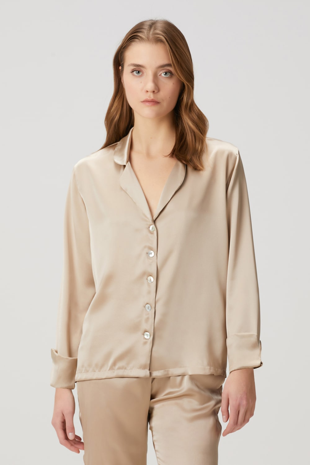 Zau-Vizon %100 İpek Kadın Pijama Takımı-Pijama Takımı-1-Milagron.com