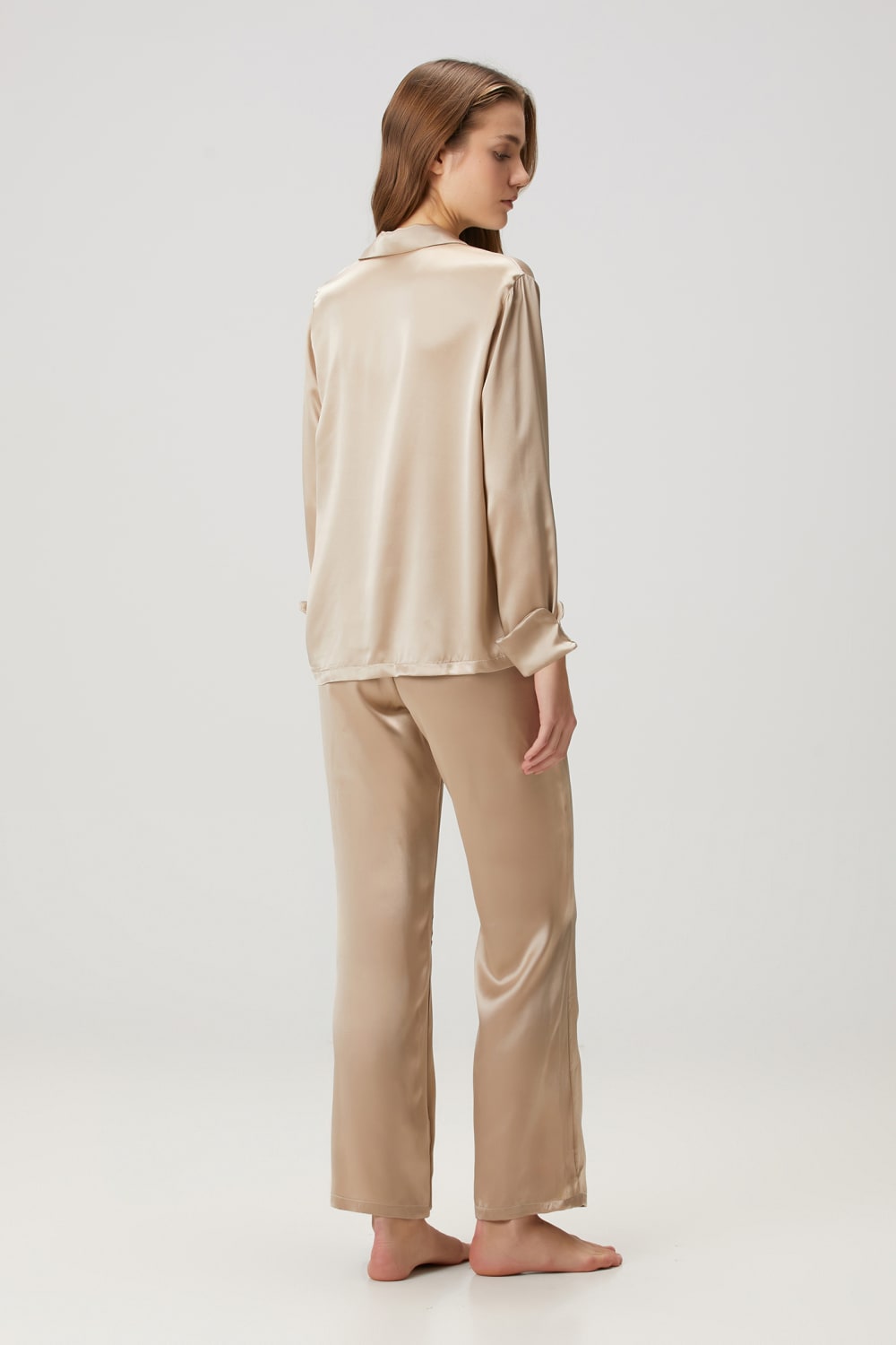 Zau-Vizon %100 İpek Kadın Pijama Takımı-Pijama Takımı-5-Milagron.com