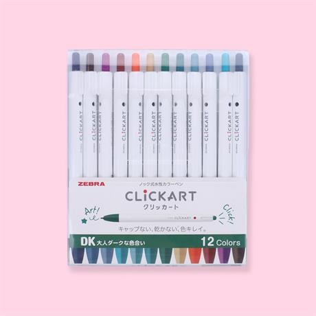 Zebra-Clickart Retractable Sign 12'li Kalem Seti 0.6 Mm Dk-Kalem Seti-1-Milagron.com