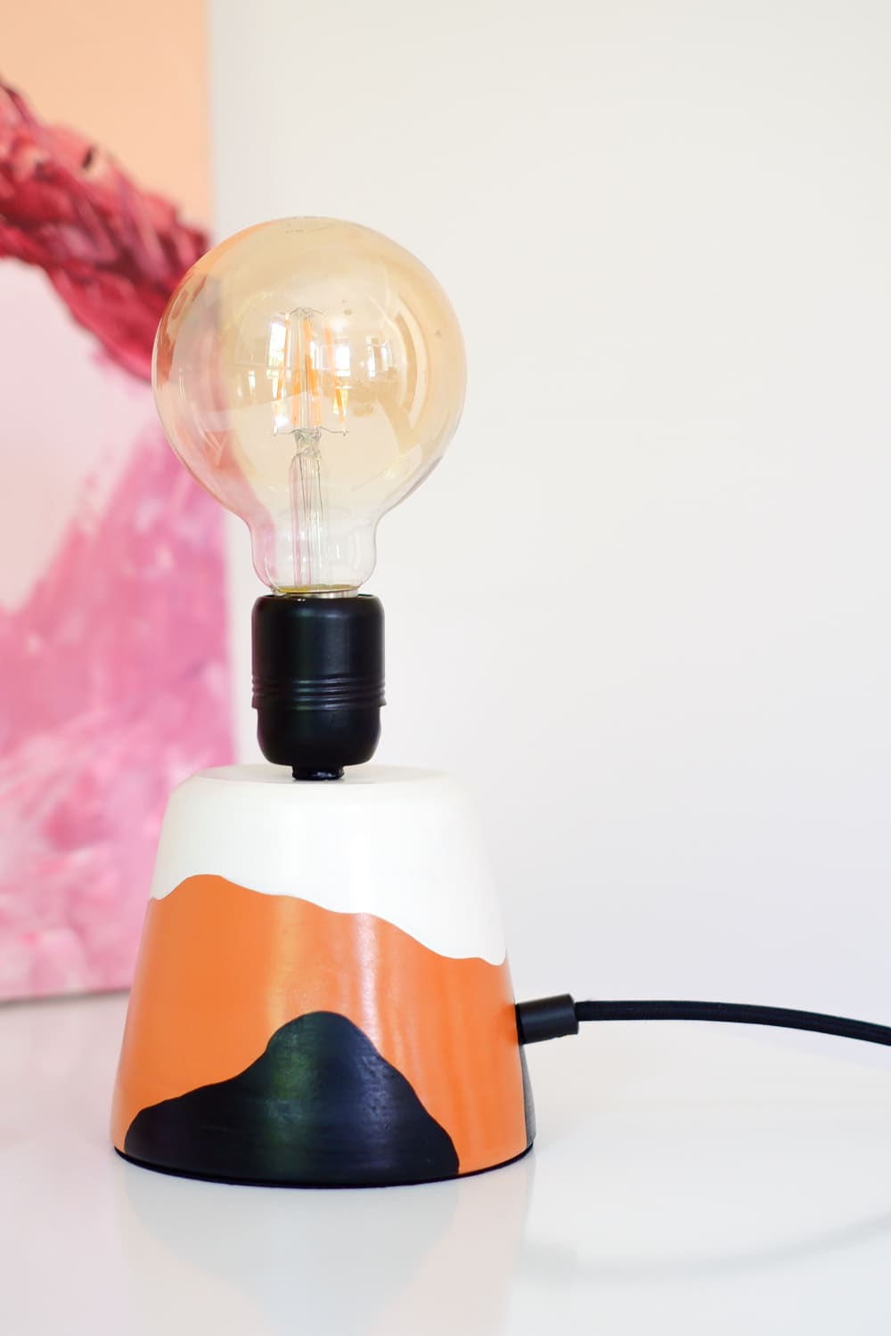 Zef Design-Teikhos - Terracotta Siyah Beyaz Dim Edilebilir Masa Lambası-Masa Lambası-2-Milagron.com