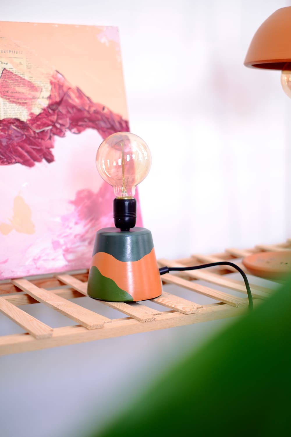 Zef Design-Teikhos - Terracotta Yeşil Dim Edilebilir Masa Lambası-Masa Lambası-4-Milagron.com