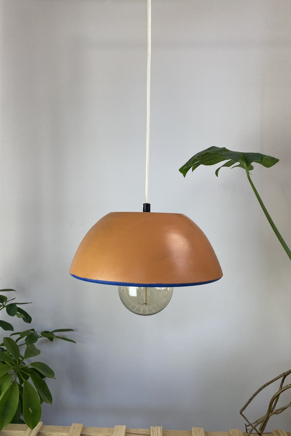 Zef Design-Temnos - Terracotta Mavi Avize , Beyaz Kablo-Avize-2-Milagron.com