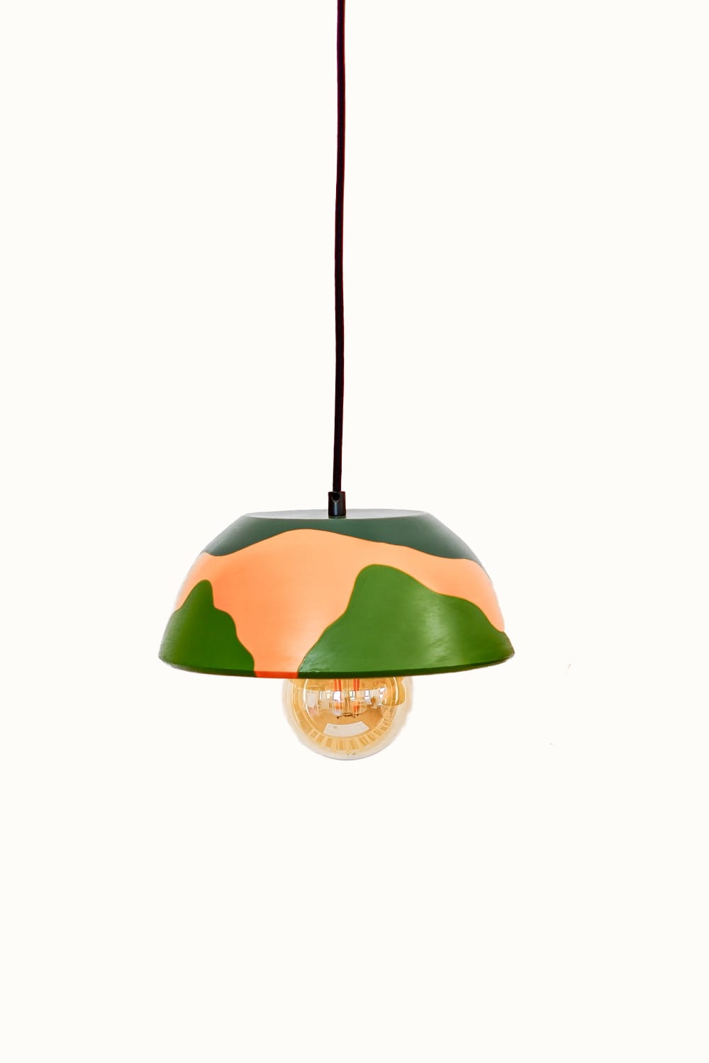 Zef Design-Temnos - Terracotta Yeşil Avize , Siyah Kablo-Avize-1-Milagron.com