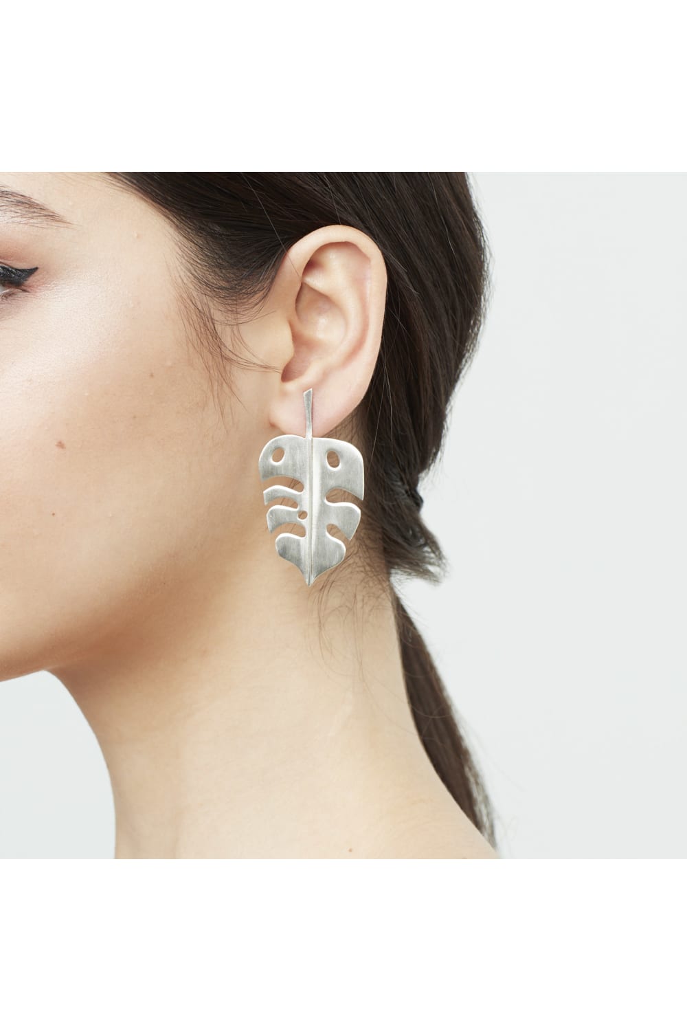 Zeworks-Monstera Küpe – Gümüş-Küpe-2-Milagron.com