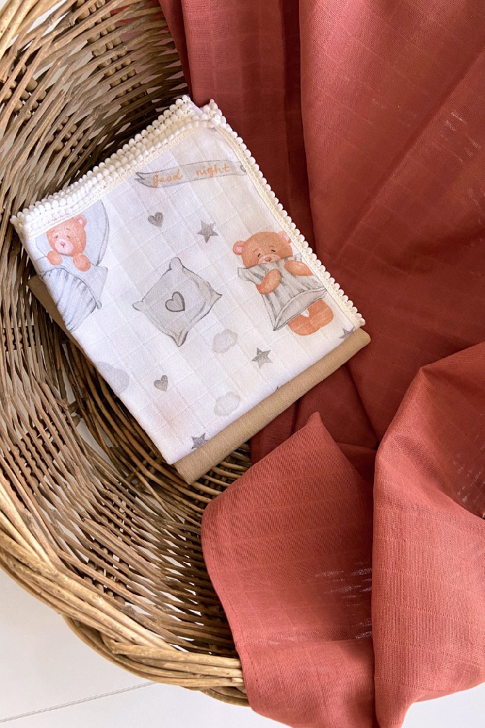 Zeynep Akdemir | Creative Studio-Muslin Bebek Battaniyesi 3'lü Set-Bebek Battaniye-4-Milagron.com