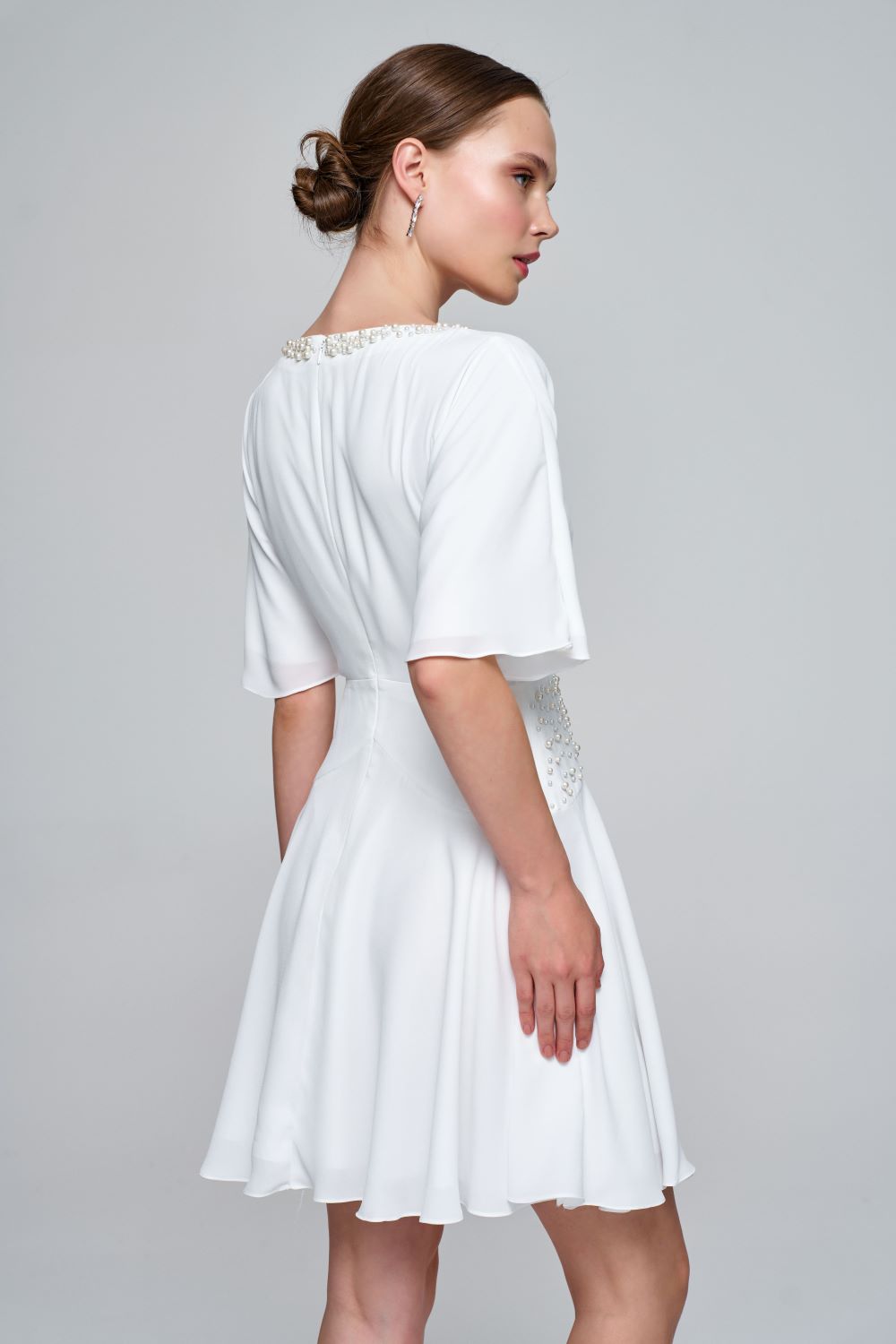 Zeynep Kaya-İnci Korsajlı Kloş Elbise-Elbise-2-Milagron.com