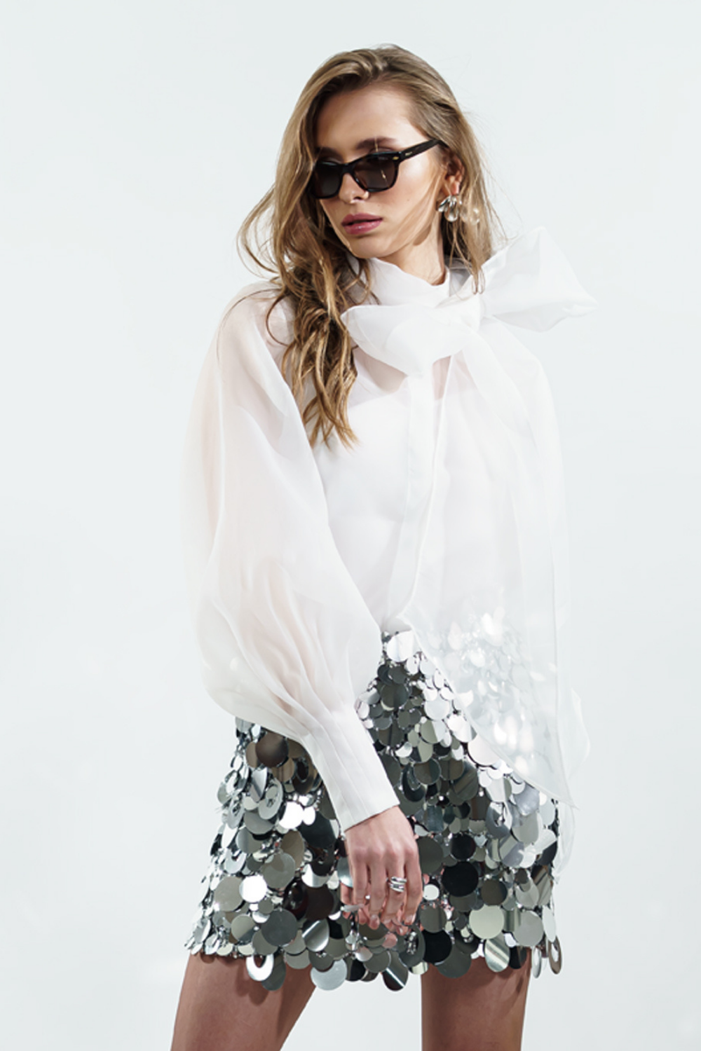 Zeynep Kaya-Organze Beyaz Gömlek-Gömlek-1-Milagron.com